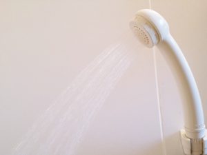 シャワーからお湯が出てる画像